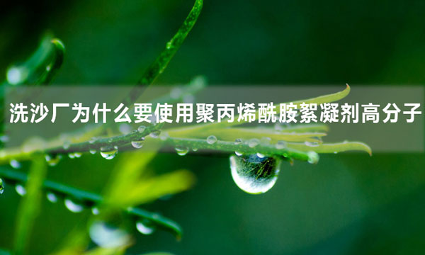 洗沙廠為什么要使用聚丙烯酰胺絮凝劑高分子？